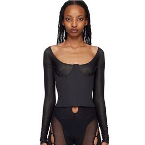 Charlotte Knowles Scythe Bustier Top in Black UK10/US6 NWT